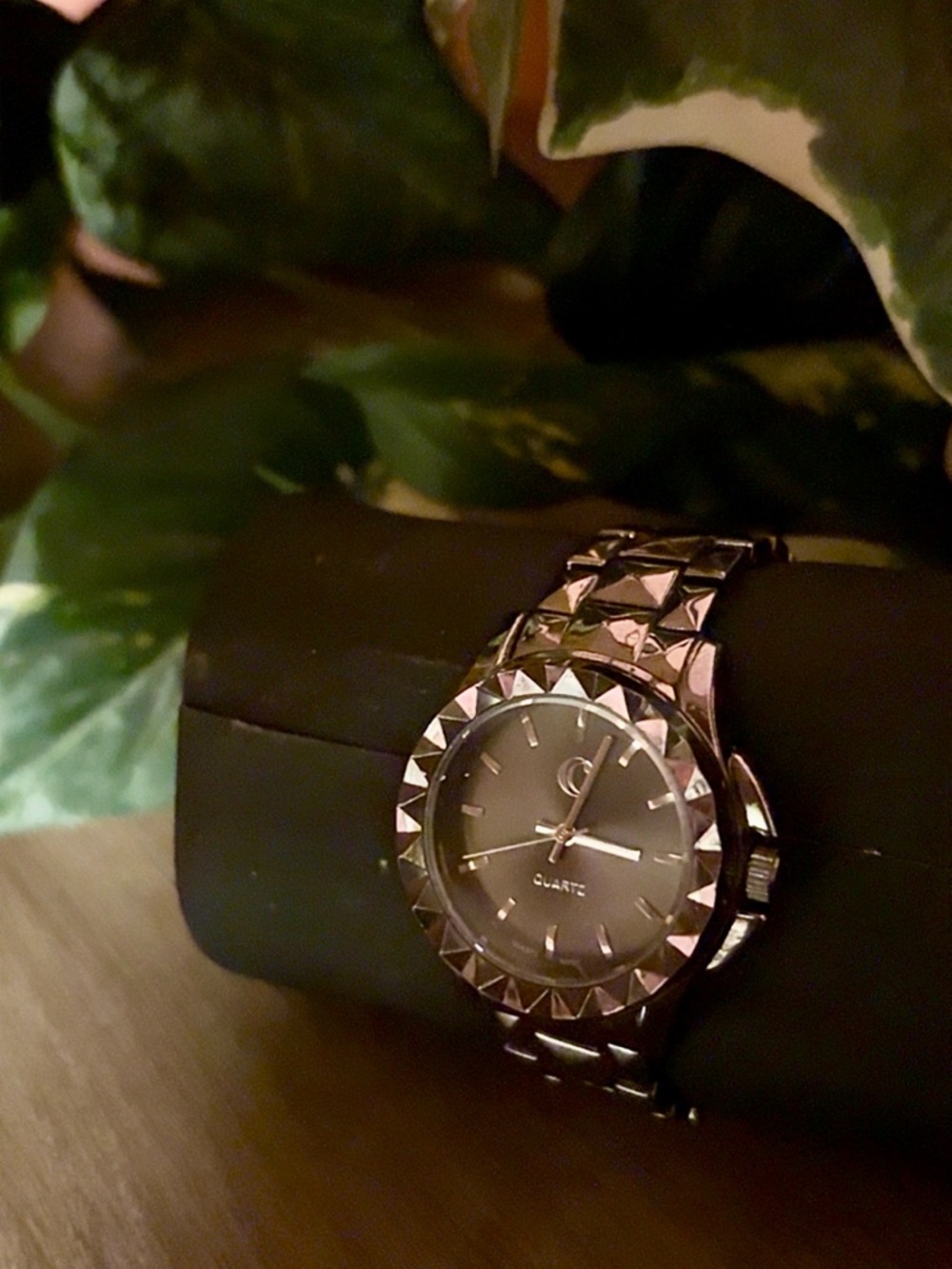 Charming Charlie Black Studded Watch Quartz | Edgy All Black Women’s Watch